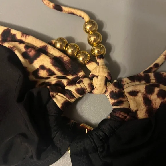 BONGO Animal Print Bikini with Black Accents - Picture 3 of 6